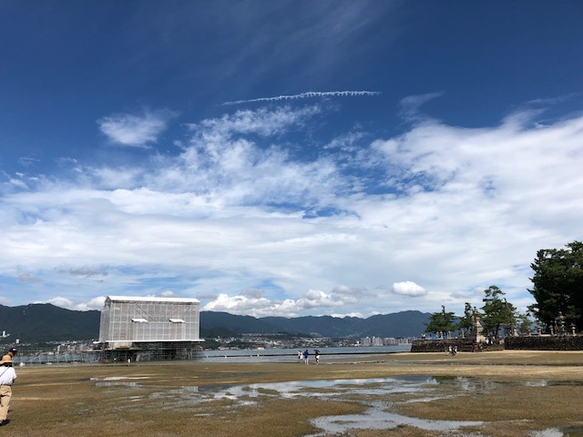 宮島　鳥居　改修中2019年9月